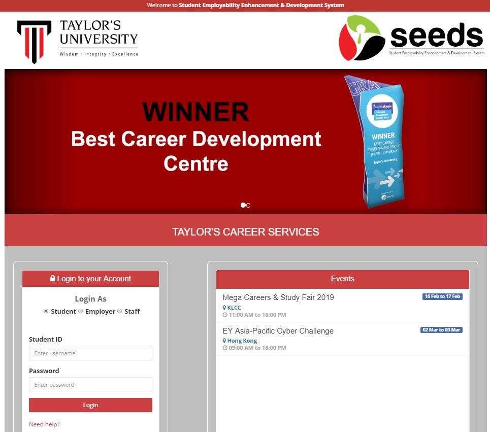taylor's university best career development centre